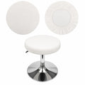 Runder Barhockerbezug 30-40 cm, Hochwertig, Elastisch, Waschbar, Staubschutz, Weiß