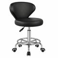 Ergonomischer Rollhocker mit Lehne, höhenverstellbar, Schwarz
