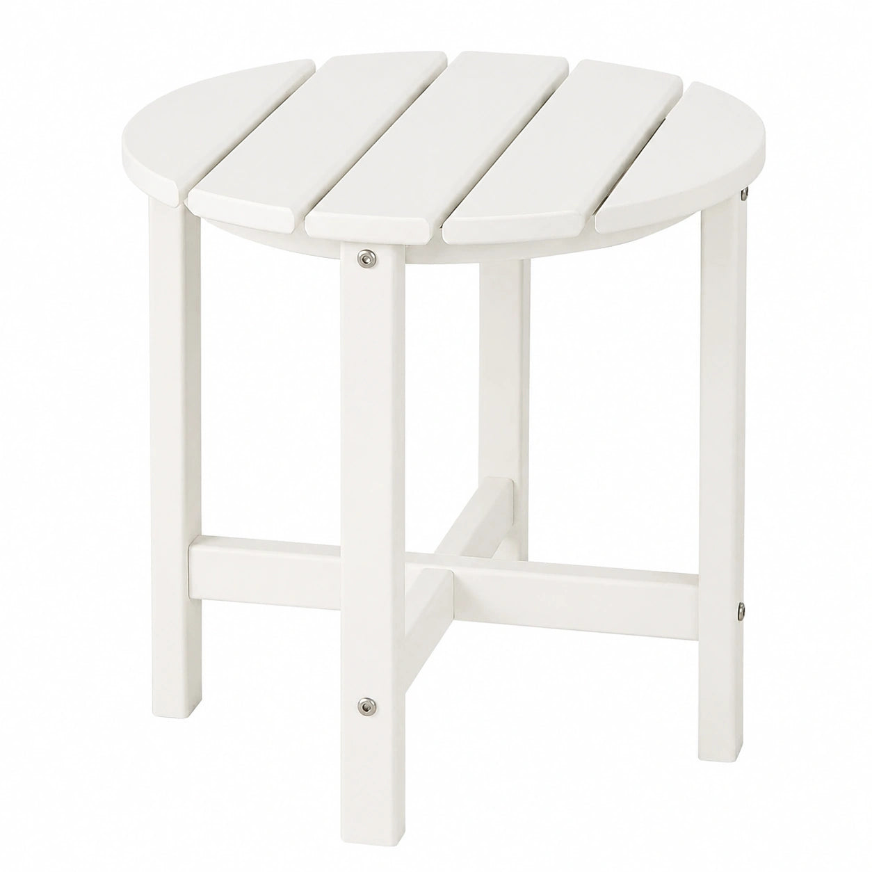 Wetterfester COSTWAY Gartentisch aus UV-beständigem Kunststoff, Ideal für Balkon & Terrasse, 46 x 46 x 46 cm, Weiß