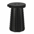 Klappbarer Teleskophocker Rund Schwarz, Verstellbare Höhe 6,5–45 cm, Tragkraft 200 kg