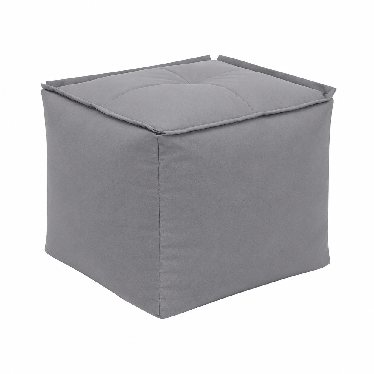 Lumaland Modularer Sitzsack-Pouf | Leichter, Erweiterbarer Hocker | Waschbar & Wasserabweisend für Innen & Außen | 54x54x54 cm, Grau