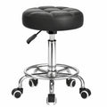 Ergonomischer Rollhocker aus PU-Leder, höhenverstellbar mit Fußstütze, 360° drehbar, bis 150 kg belastbar für Salon, Büro, Spa und Tattoo-Studios
