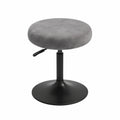 Runder Samt-Hockerbezug, waschbar und dehnbar, 30-40 cm, luxuriöser Stoff, grau