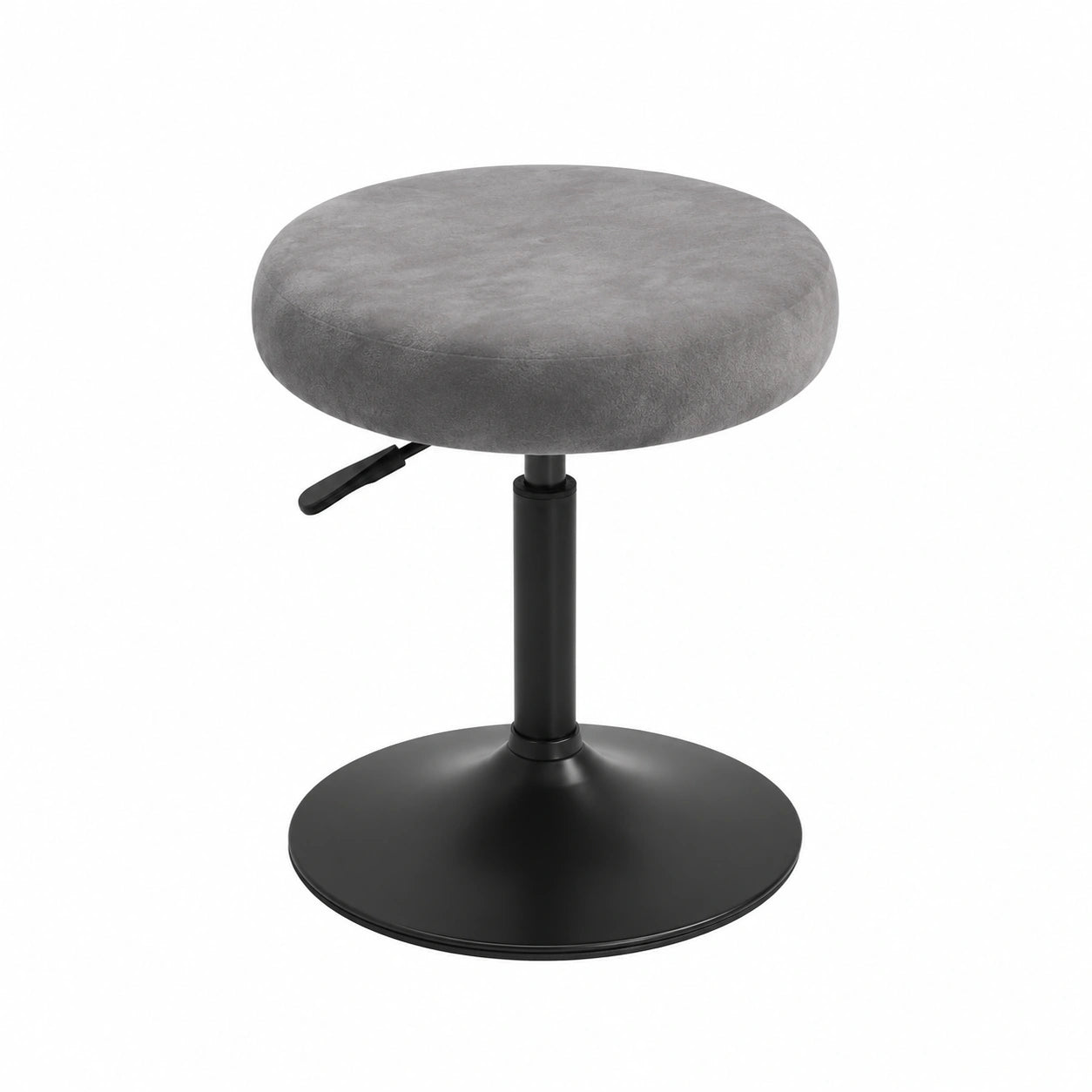 Runder Samt-Hockerbezug, waschbar und dehnbar, 30-40 cm, luxuriöser Stoff, grau