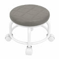 Verstellbarer Rollhocker mit 360° Drehfunktion, PU Leder, für Büro und Werkstatt, Grau