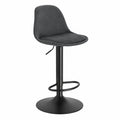 EUGAD 2er Set Barhocker, 360° drehbar, höhenverstellbar, mit Rückenlehne und Fußstütze, Samtbezug, Dunkelgrau