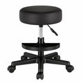 Ergonomischer Rollhocker mit Gummirollen, höhenverstellbar, 360° drehbar, 10 cm Polsterung, Sitzhöhe 44-58 cm, Schwarz