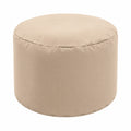 Beige Outdoor Sitzpouf 60x40 cm für Garten und Balkon - Vielseitiger Hocker, Bodenkissen & Beistelltisch