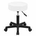 Yaheetech Ergonomischer Rollhocker, höhenverstellbarer 360° Drehhocker mit Rollen, Komfortable Polsterung, Sitzhöhe 46-61,5 cm, Weiß