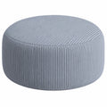 DreamRoots Runder Pouf Hocker 70x40cm - Cord Sitzpouf für Wohnzimmer & Sofa