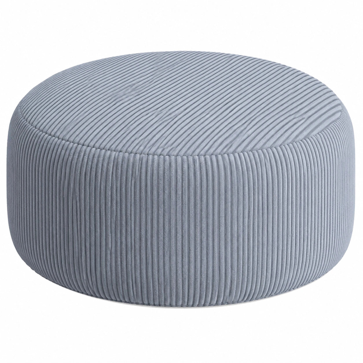 DreamRoots Runder Pouf Hocker 70x40cm - Cord Sitzpouf für Wohnzimmer & Sofa