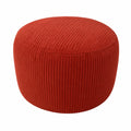 Runder Cord Pouf mit Polystyrol-Füllung, 25 x 35 cm, Rostfarbe für Wohnzimmer