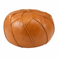 Louis Donné Runde Ottomane mit Stauraum, Wasserdichter Kunstleder Pouf Bezug, Ungefüllter Bean Bag Ottoman für Wohnzimmer, Schlafzimmer & Kinderzimmer, Orange