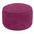 Lumaland Cord Sitzpouf 50L - 3-in-1 Hocker, Tisch & Fußschemel in Weinrot, Ø 25 x 45 cm