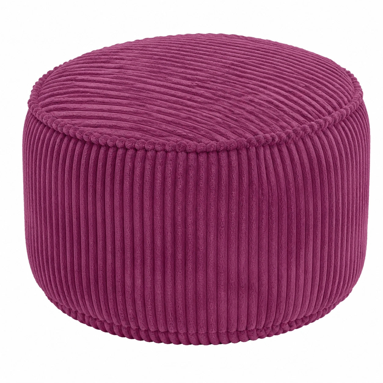 Lumaland Cord Sitzpouf 50L - 3-in-1 Hocker, Tisch & Fußschemel in Weinrot, Ø 25 x 45 cm